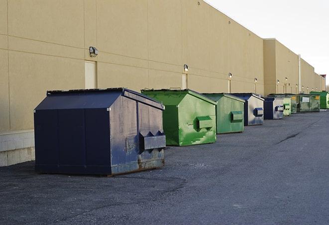 a row of construction dumpsters parked on a jobsite in Novato CA